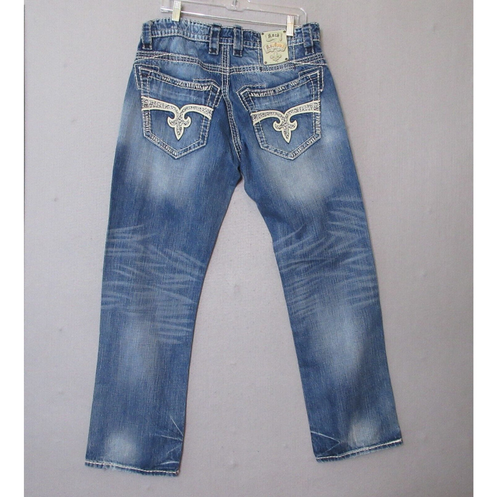 Rock Revival Buckle Jeans Floyd Boot Cut Thick Stitch